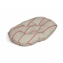 Large+ Red Striped Cushion Dog Bed - Danish Design Heritage Herringbone 35"