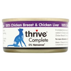 Thrive 100% Complete Wet Cat Food Chicken and Liver 75g Can
