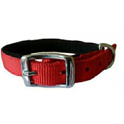 Walkingmate Red Padded Neoprene  Nylon Collar 1" X 20" - 24"