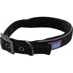 Hem And Boo Reflective & Padded Nylon Buckle Collar Small 3/4” X 10-14” (25-35cm) Black