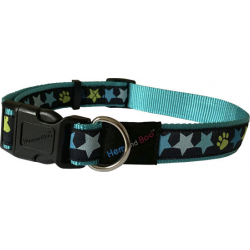 Hem & Boo Blue Stars Adjustable Collar 3/4" X 14-18" - 1.9 X 35 - 45cm