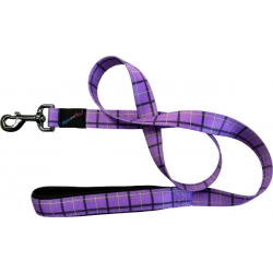 Hem And Boo Purple Check 3/4" X 48" Padded Lead Purple