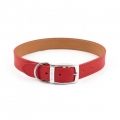 Ancol Collar Red Leather Plain 16"