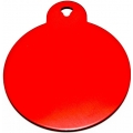 Engraved Large Red Circle Dog Tag - Cat Tag
