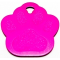 Engraved Pink Paw Print Dog Tag - Cat Tag