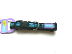 Dog & Co Blue Tartan Adjustable Collar 1/2 Inch X 10 - 14 Inch (1.2 X 25 - 35cm) Hem & Boo