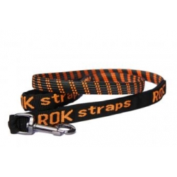 Rok Dog Leash Black With Orange Detail 36" Large