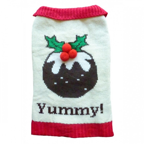 christmas pudding dog jumper