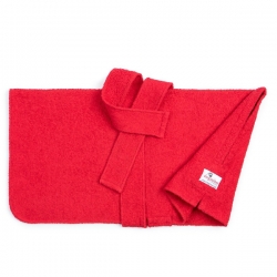 Dogrobes Drying Coat Mini Classic Red Girth - Length – 16 Inch - 41Cm
