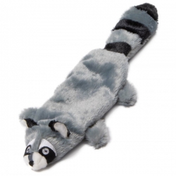 Animate Grey Racoon Flat Friend Dog Toy 15"